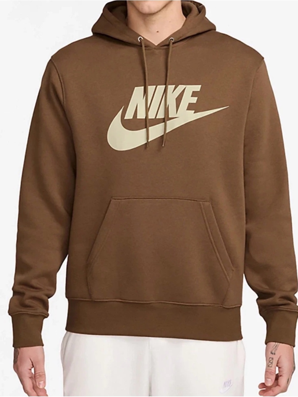 Nike Brown Pullover Hoodie with Cream Logo